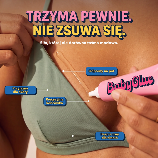Klej do ubrań i skóry — trzyma dekolt, sukienkę i ramiączka tam, gdzie mają być